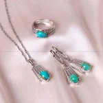 نیم ست فیروزه زنانه کد 4940