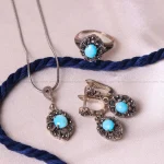 نیم ست فیروزه زنانه کد 4942