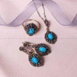 نیم ست فیروزه زنانه کد 4944