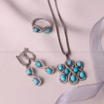 نیم ست فیروزه زنانه کد 4945