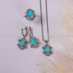 نیم ست فیروزه زنانه کد 4987