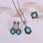 نیم ست فیروزه زنانه کد 4988