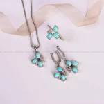 نیم ست فیروزه زنانه کد 4989