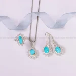 نیم ست فیروزه زنانه کد 4993