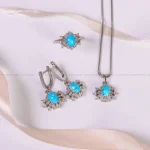 نیم ست فیروزه زنانه کد 4997