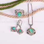 نیم ست فیروزه زنانه کد 4998