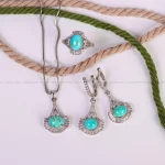 نیم ست فیروزه زنانه کد 4999