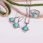 نیم ست فیروزه زنانه کد 5001