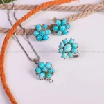 نیم ست فیروزه زنانه کد 5002