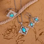 نیم ست فیروزه زنانه کد 5005