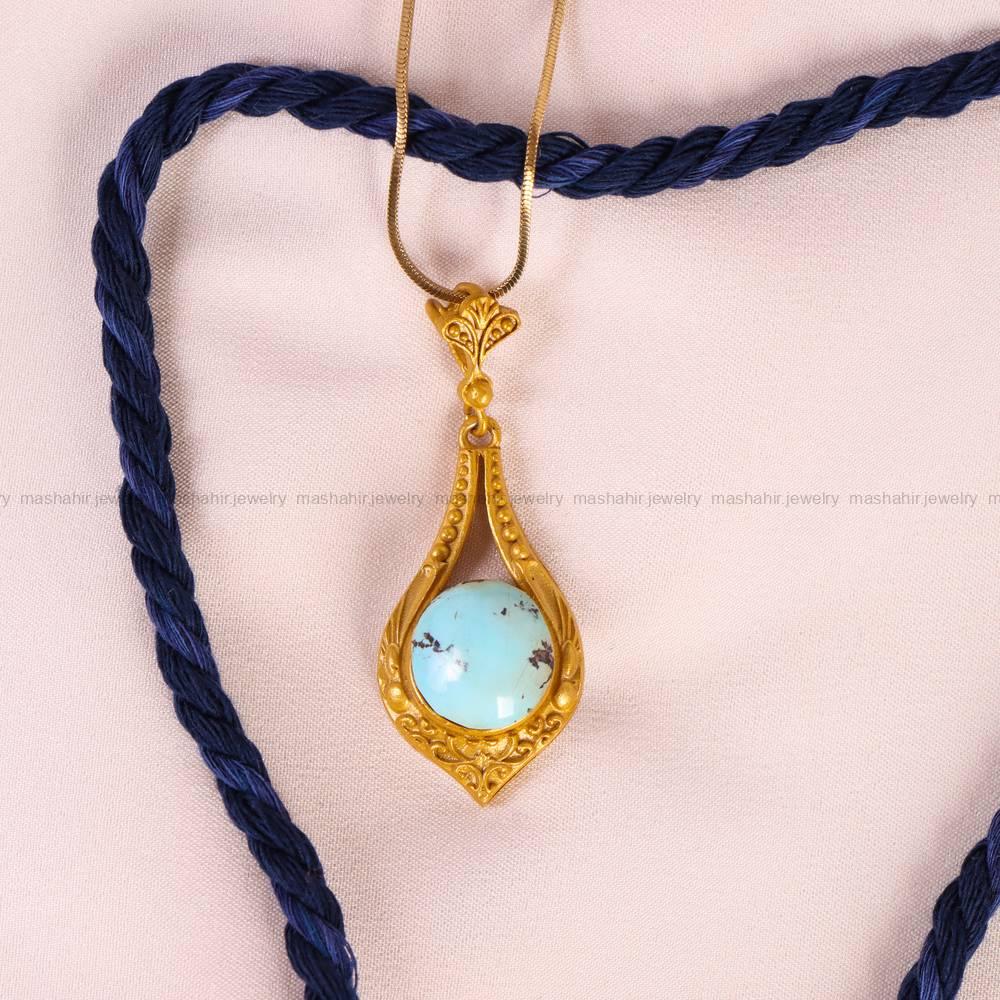 گردنبند فیروزه زنانه کد 5205
