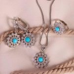 نیم ست فیروزه زنانه کد 5207