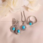 نیم ست فیروزه زنانه کد 5217