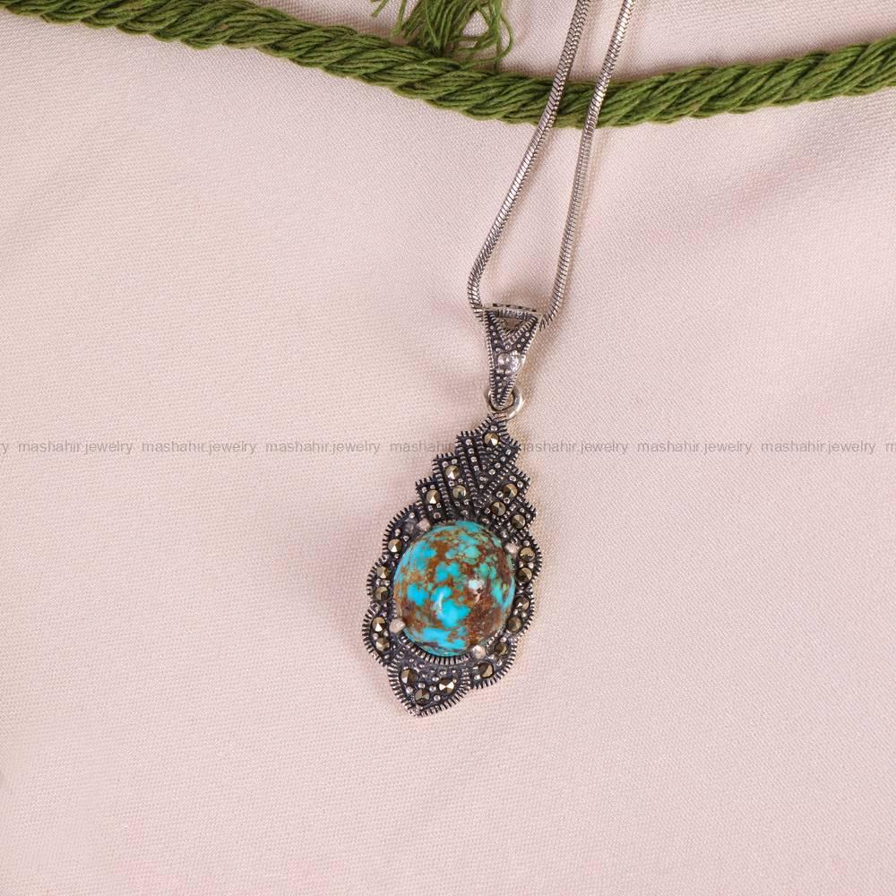 گردنبند فیروزه زنانه کد 5218