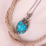 گردنبند فیروزه زنانه کد 5223