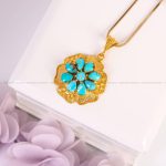 گردنبند فیروزه زنانه کد 5240