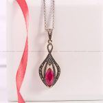 گردنبند طرح یاقوت زنانه کد 5246