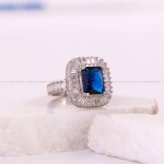 انگشتر طرح یاقوت کبود زنانه کد 5258