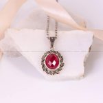 گردنبند طرح یاقوت زنانه کد 5265