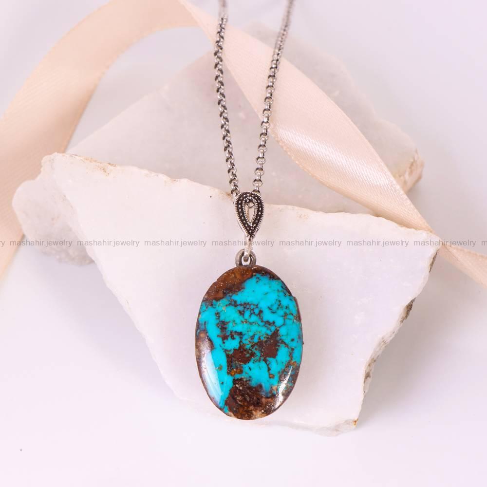 گردنبند فیروزه زنانه کد 5266