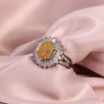 انگشتر ياقوت زرد زنانه کد 5282