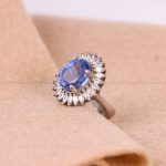 انگشتر توپاز آبی زنانه کد 5287