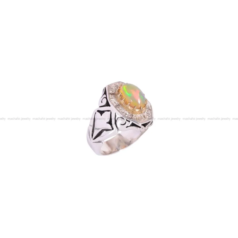 انگشتر اوپال مردانه کد 1515