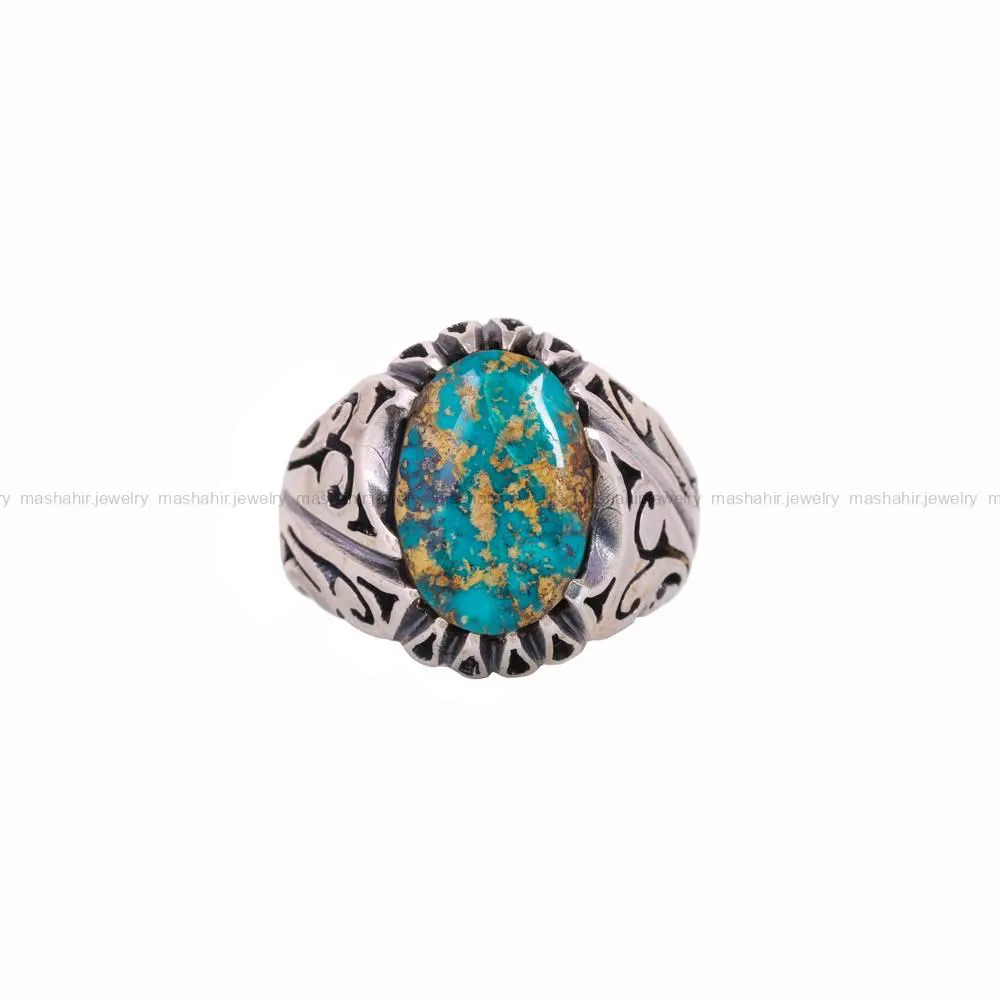 انگشتر فیروزه شجری مردانه کد 5152