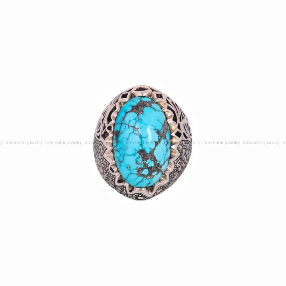انگشتر فیروزه شجری مردانه کد 5153