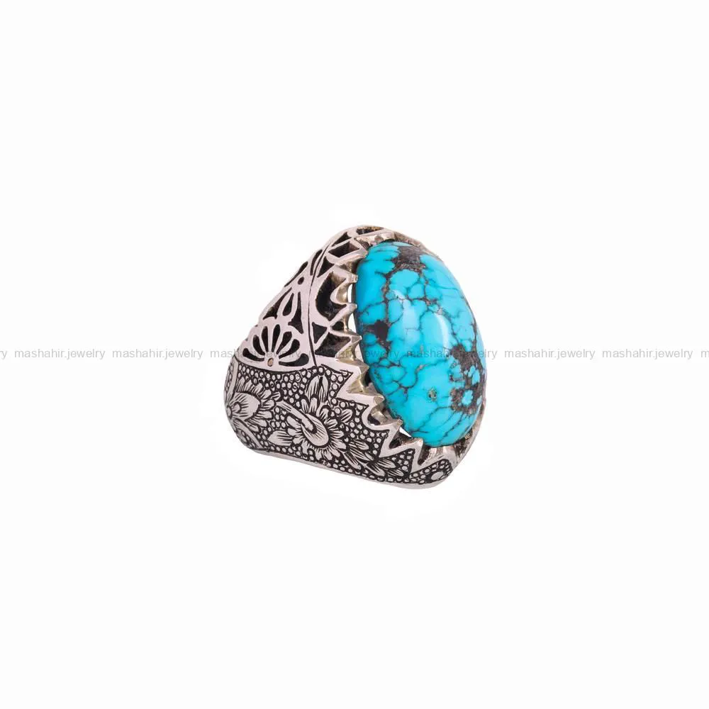 انگشتر فیروزه شجری مردانه کد 5153