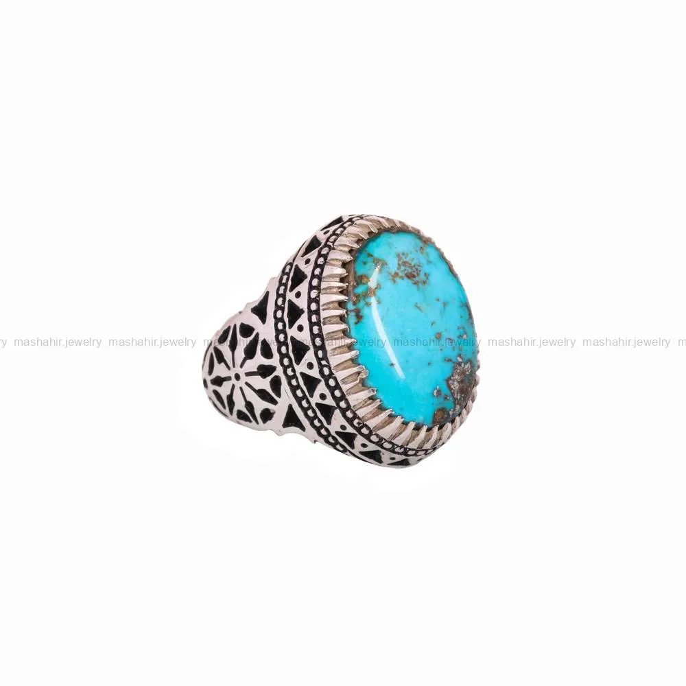 انگشتر فیروزه شجری مردانه کد 5154