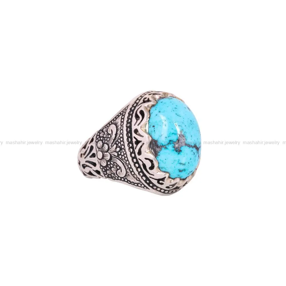 انگشتر فیروزه شجری مردانه کد 5157