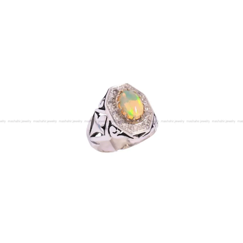 انگشتر اوپال مردانه کد 1522