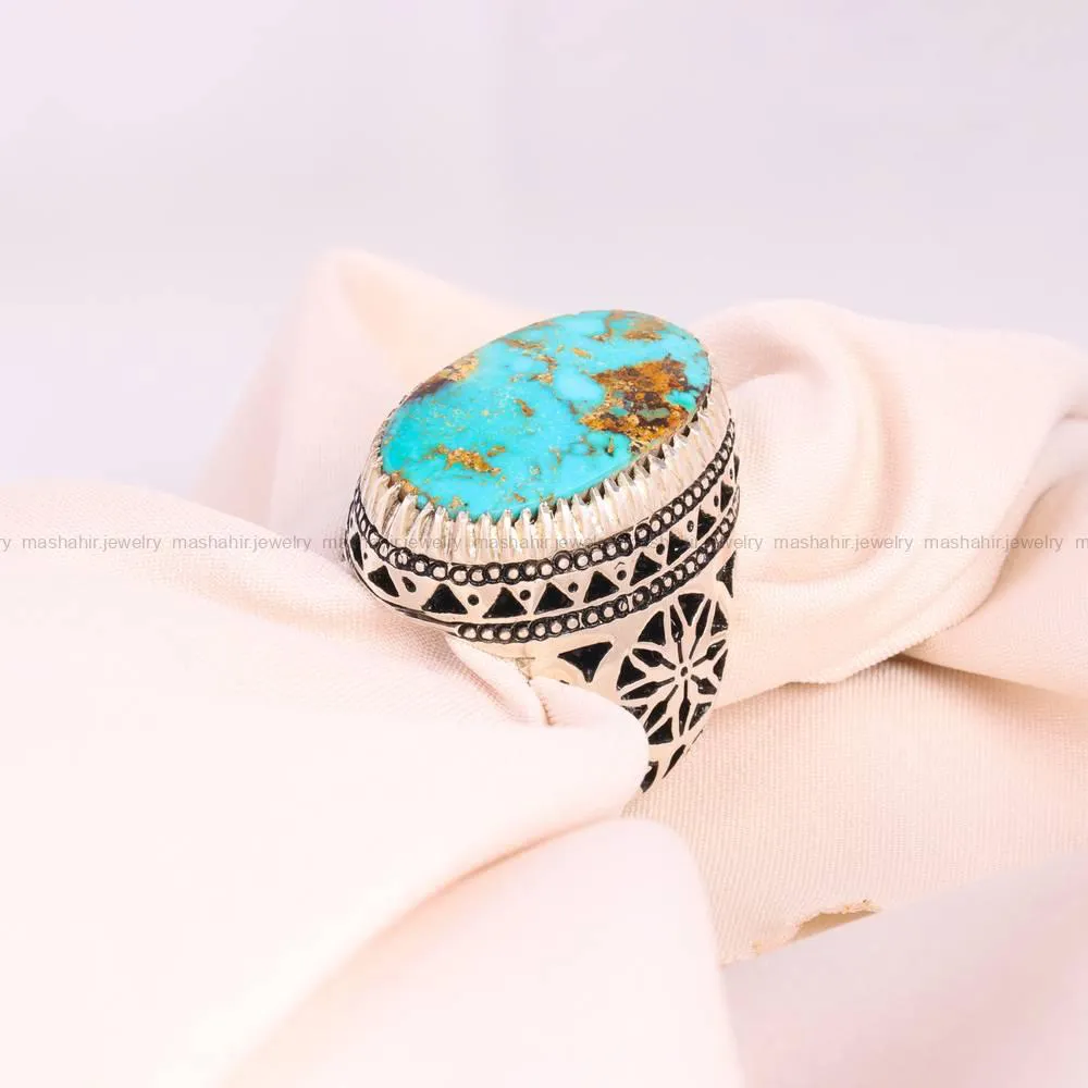 انگشتر فیروزه شجری مردانه کد 5151