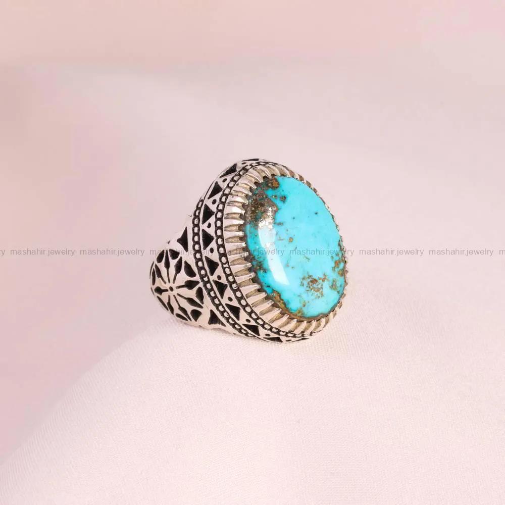 انگشتر فیروزه شجری مردانه کد 5154