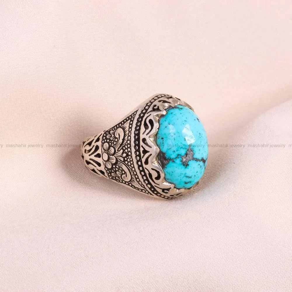 انگشتر فیروزه شجری مردانه کد 5157