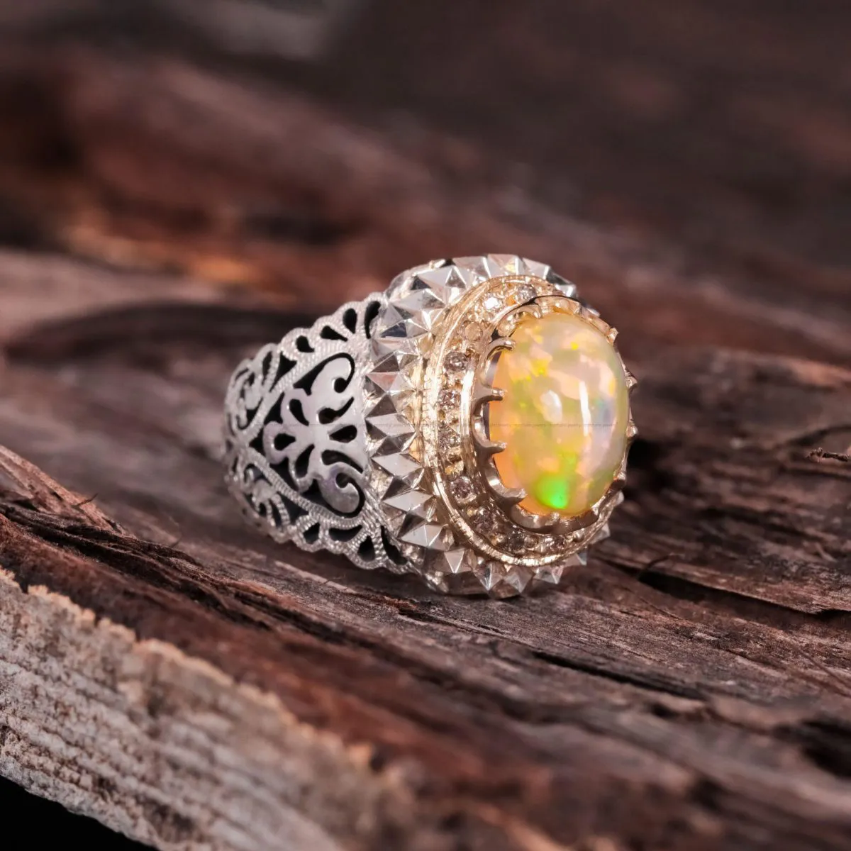 انگشتر اوپال مردانه کد 1462