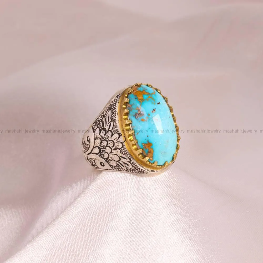 انگشتر فیروزه شجری مردانه کد 5161