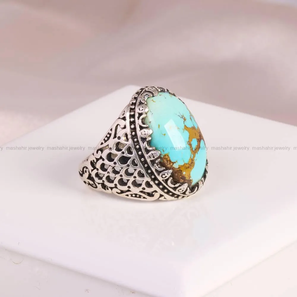 انگشتر فیروزه شجری مردانه کد 5162