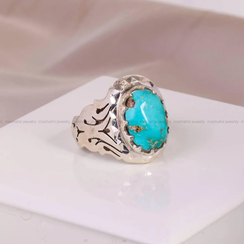 انگشتر فیروزه شجری مردانه کد 5163