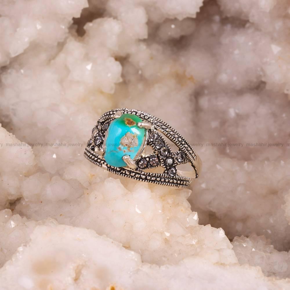 انگشتر فیروزه شجری زنانه کد 5350