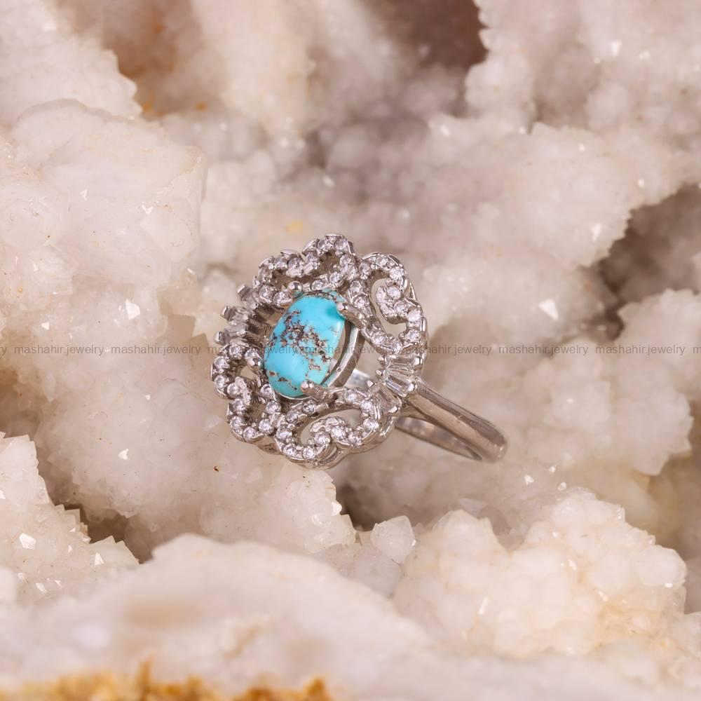 انگشتر فیروزه شجری زنانه کد 5355
