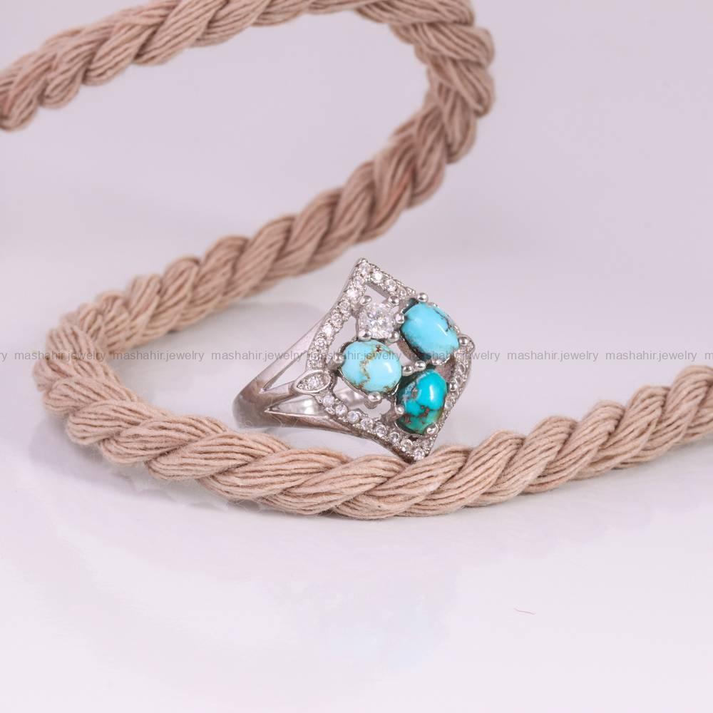 انگشتر فیروزه شجری زنانه کد 5356