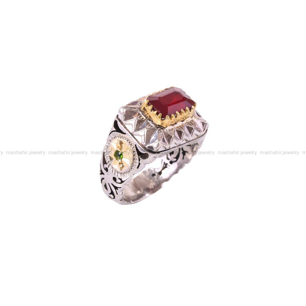 انگشتر یاقوت سرخ مردانه کد 3525