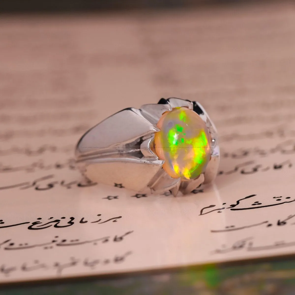 انگشتر اوپال مردانه کد 1500