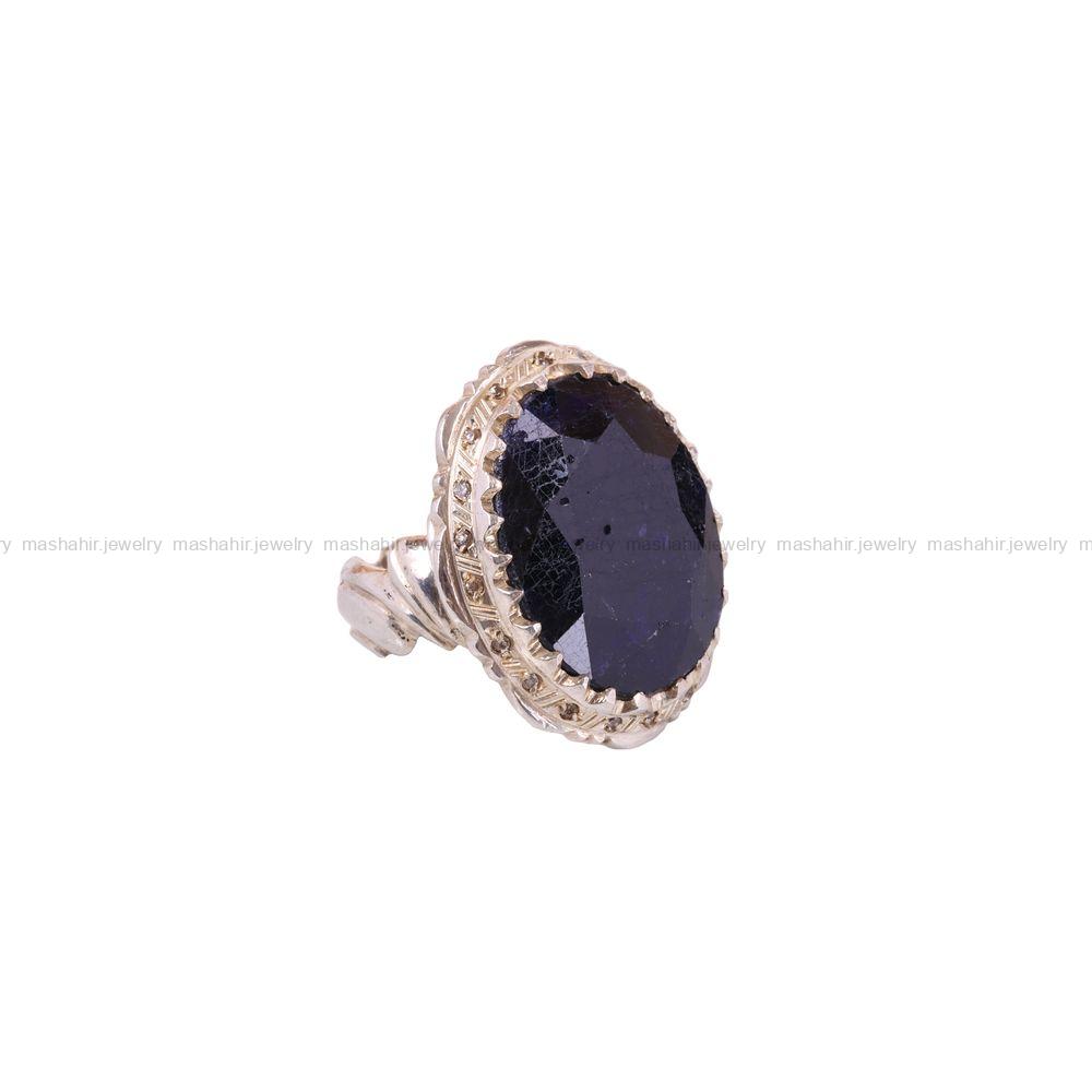 انگشتر ياقوت کبود مردانه کد 3530