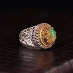 انگشتر اوپال مردانه کد 1516