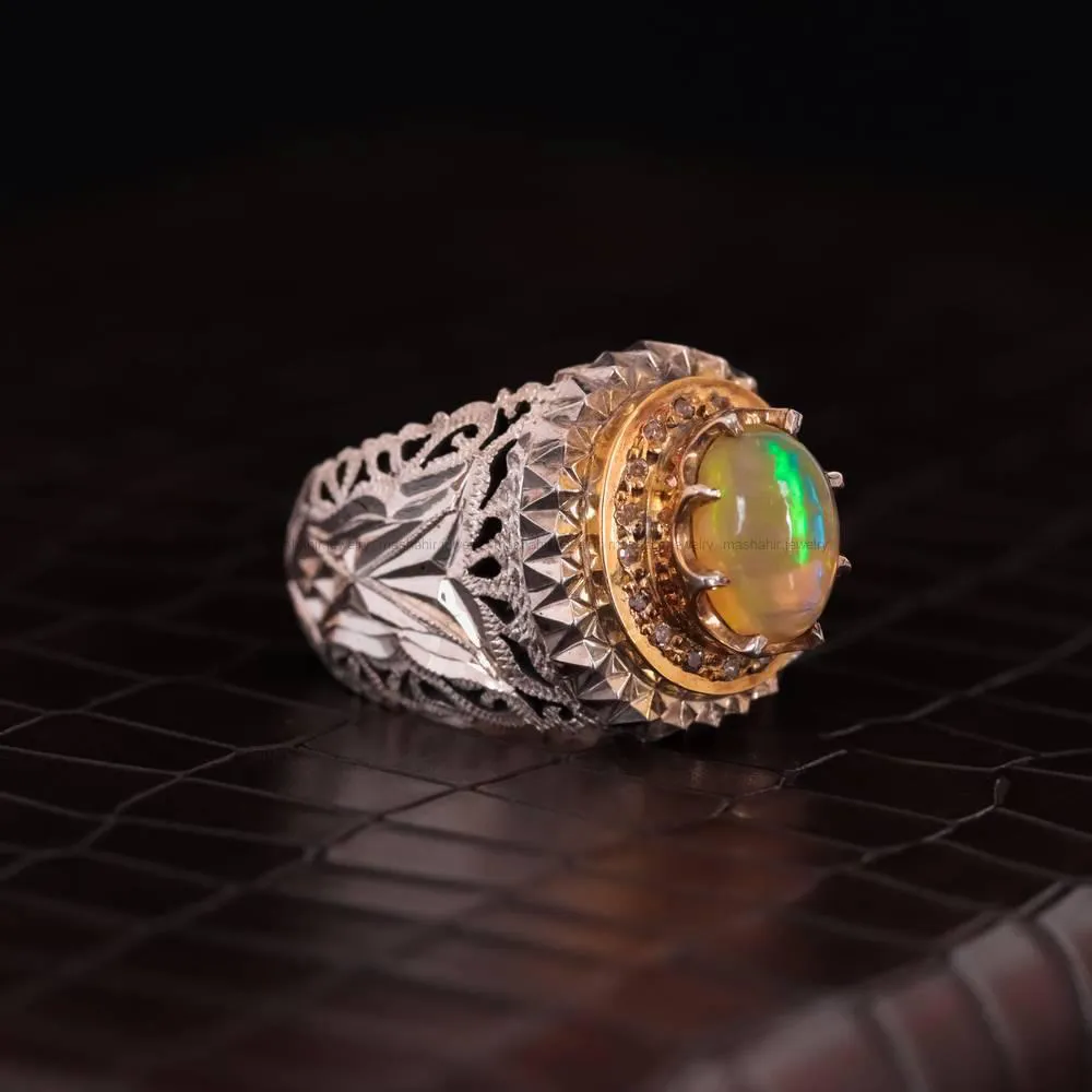 انگشتر اوپال مردانه کد 1516