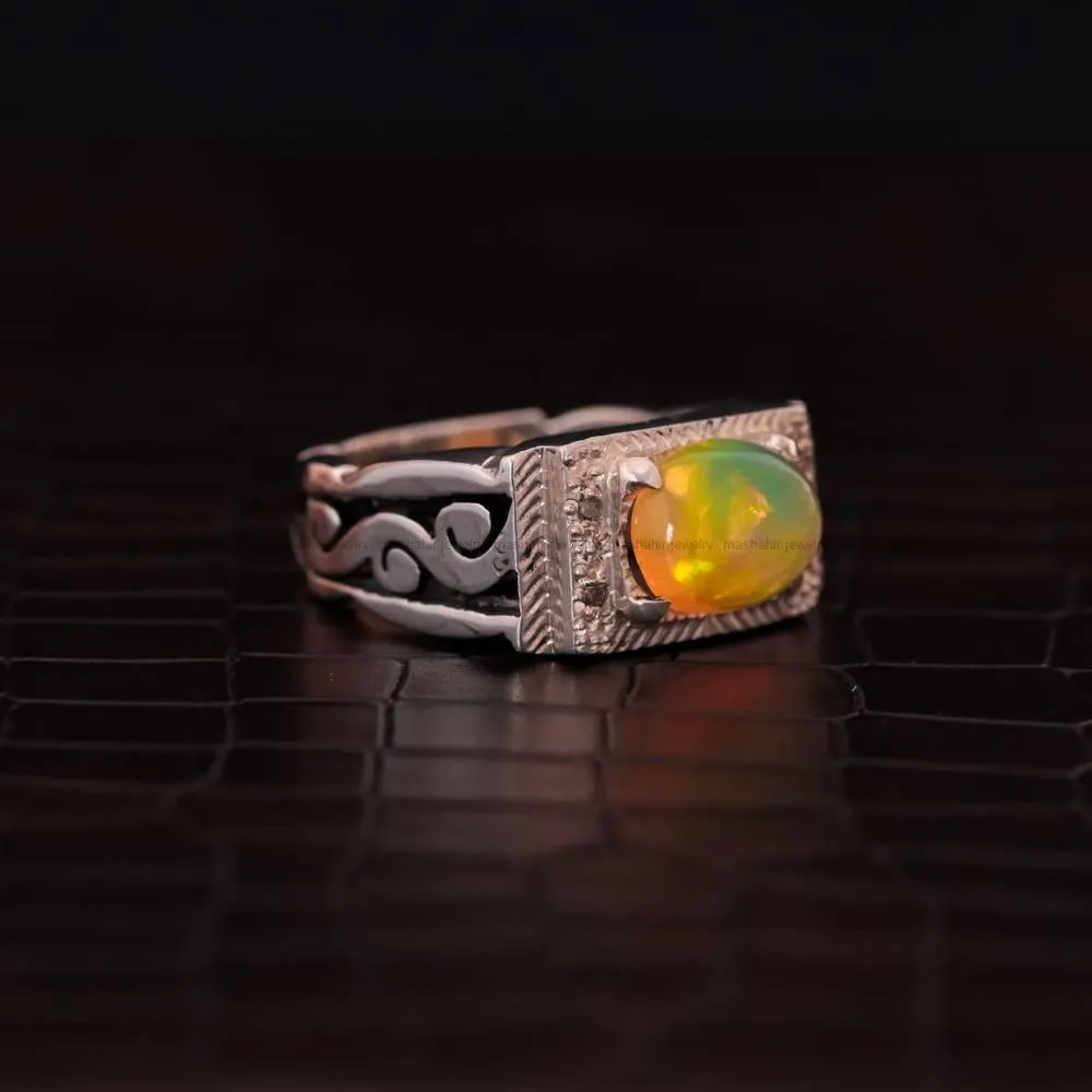 انگشتر اوپال مردانه کد 1523