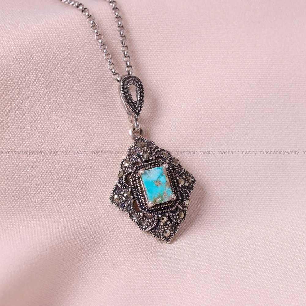 گردنبند فیروزه زنانه کد 5406